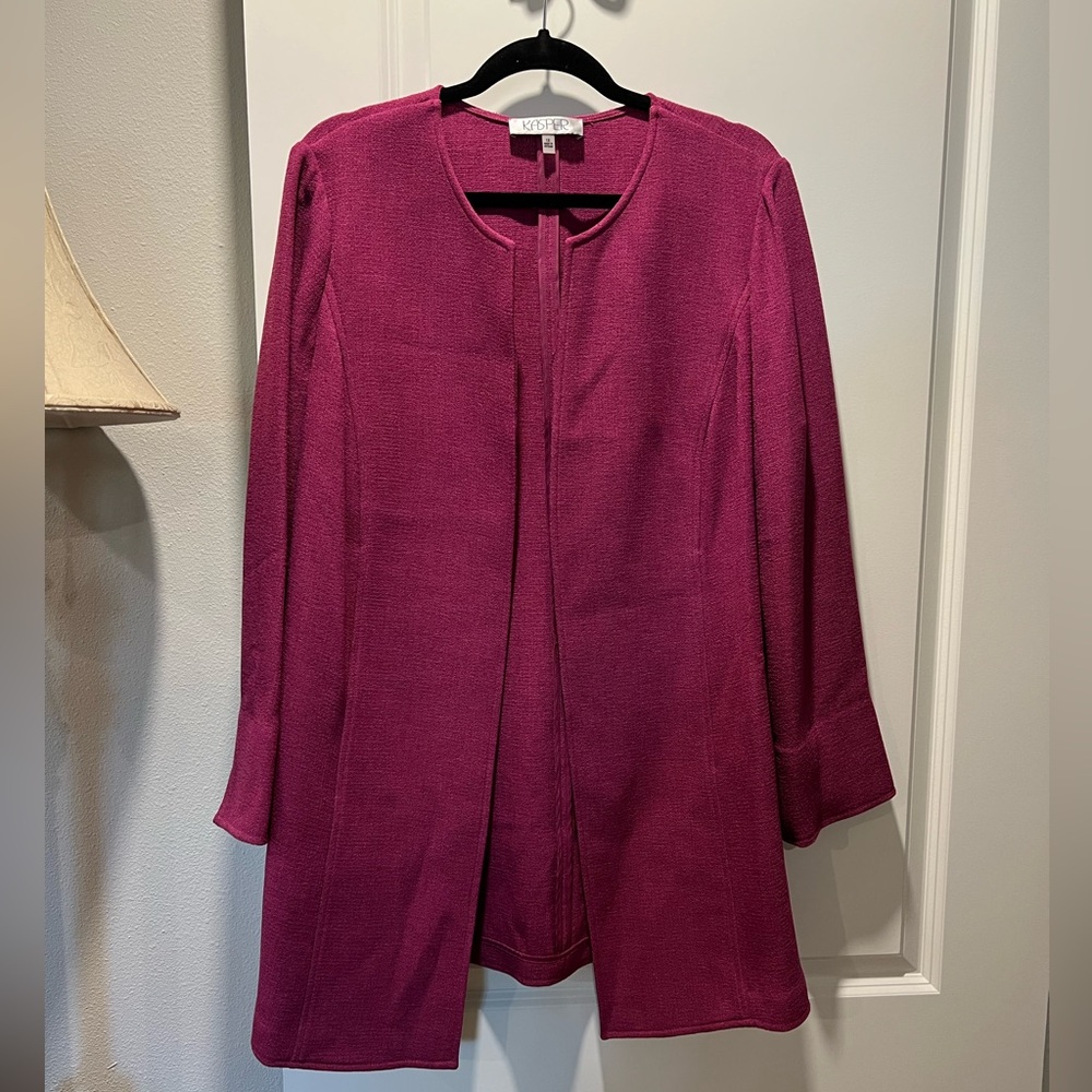 Kasper long open front blazer